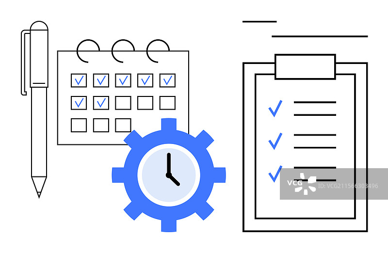 时间管理与清单日历时钟图片素材
