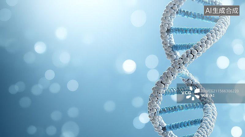 【AI数字艺术】三维渲染DNA双螺旋分子结构图片素材