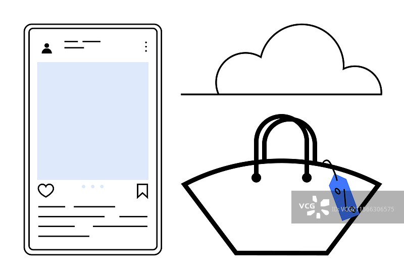 通过社交媒体在线购物购买手袋图片素材
