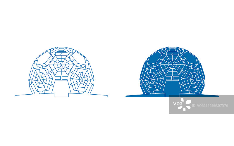 大连城市建筑蓝色矢量插画图片素材