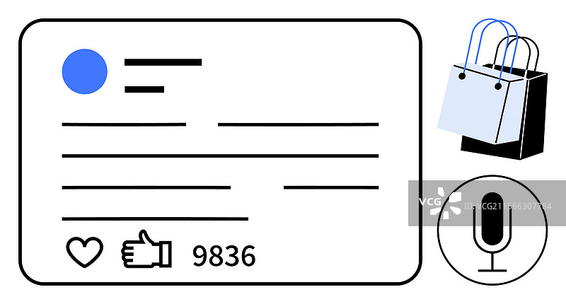 社交媒体参与度指标与购物相关图片素材