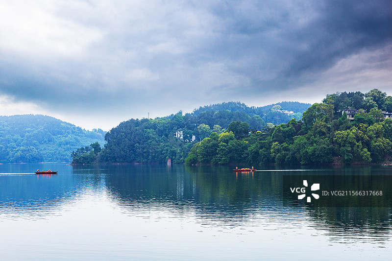 四川黑龙滩水库自然风光图片素材