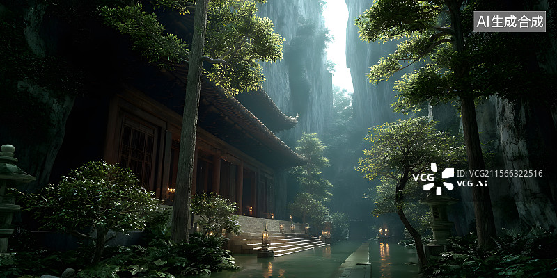 【AI数字艺术】国潮风游戏场景设计画面图片素材