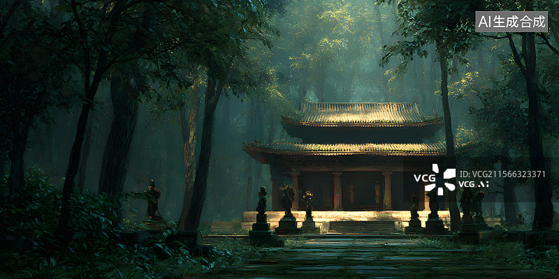 【AI数字艺术】国潮风游戏场景设计画面图片素材