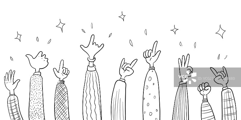 手绘的掌声图片素材