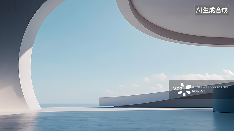【AI数字艺术】现代建筑室内与全景视野图片素材