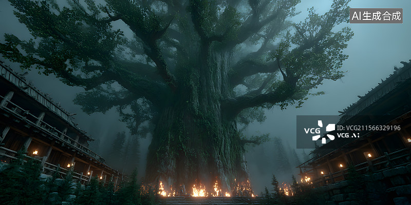 【AI数字艺术】国潮风游戏场景设计画面图片素材