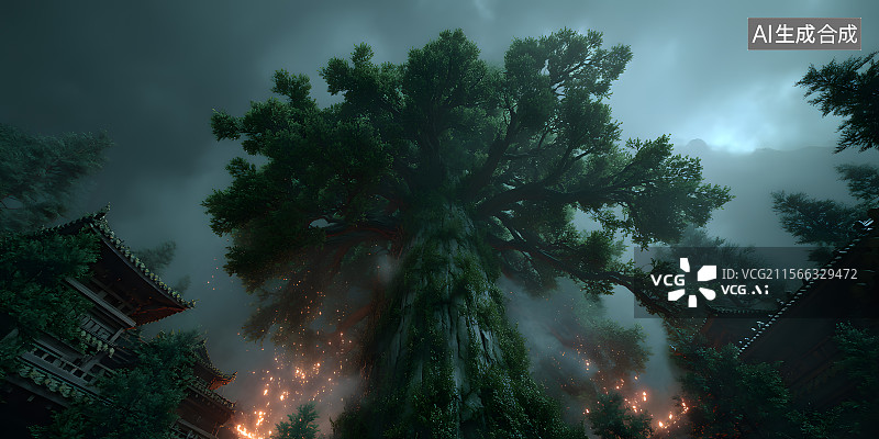 【AI数字艺术】国潮风游戏场景设计画面图片素材