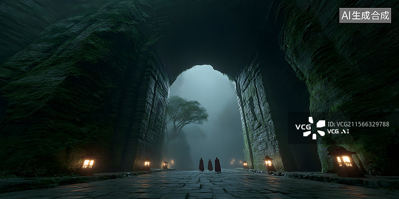 【AI数字艺术】国潮风游戏场景设计画面图片素材