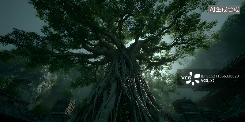 【AI数字艺术】国潮风游戏场景设计画面图片素材