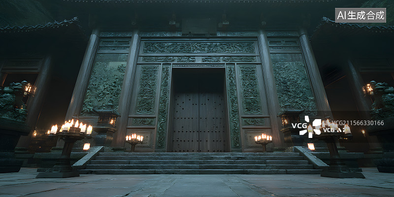 【AI数字艺术】国潮风游戏场景设计画面图片素材