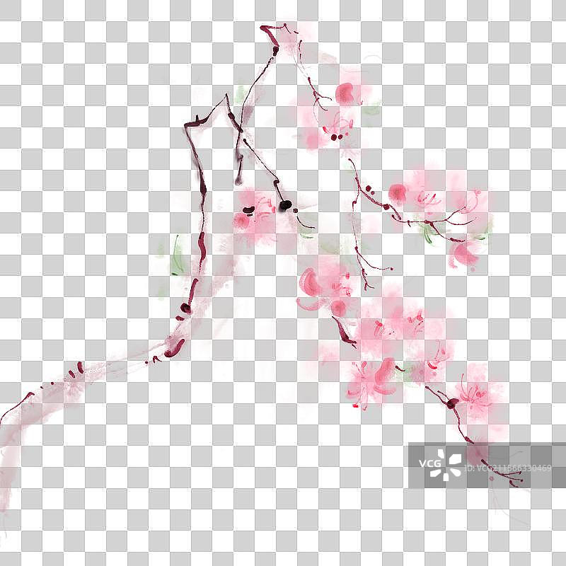唯美免扣写意国风花花素材图片素材