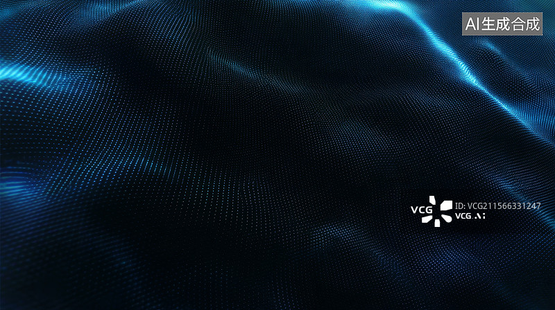 【AI数字艺术】蓝色波纹数字背景图片素材