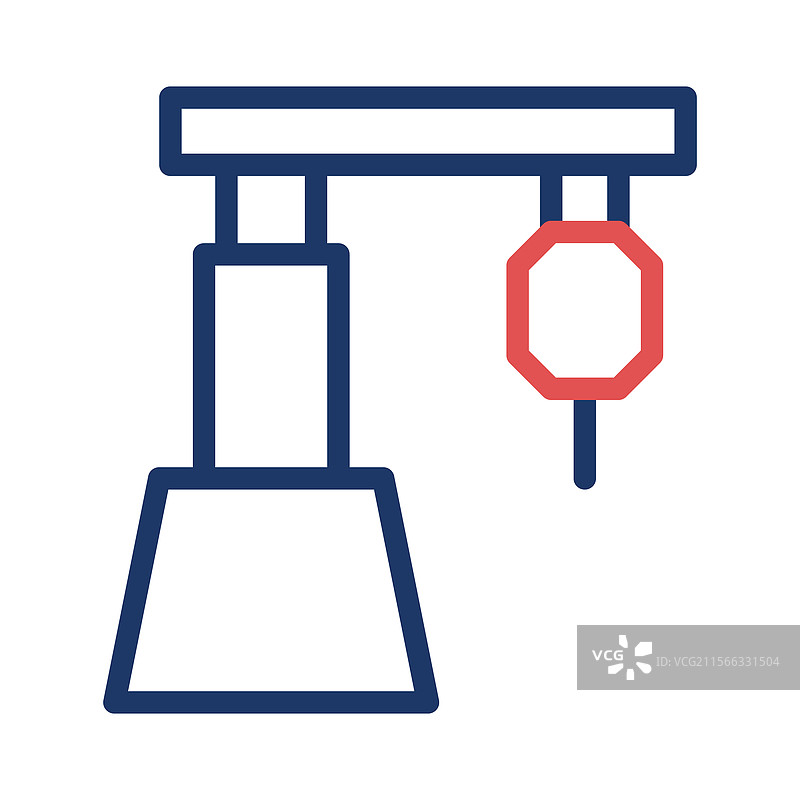 工业起重机图标轮廓风格设计图片素材