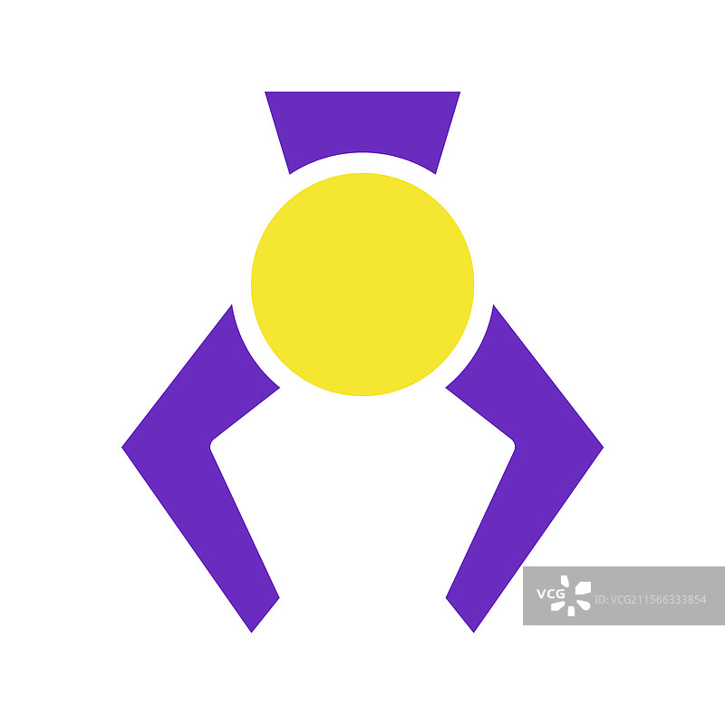 风格化的机械爪臂握住一个球体物体图片素材