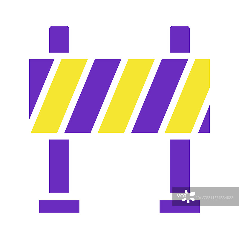 隔离施工障碍物图标，简约风格图片素材