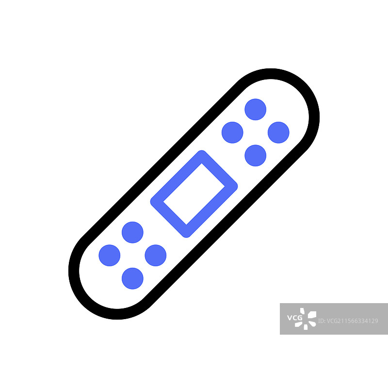 简单的蓝色创可贴图标，背景为白色图片素材