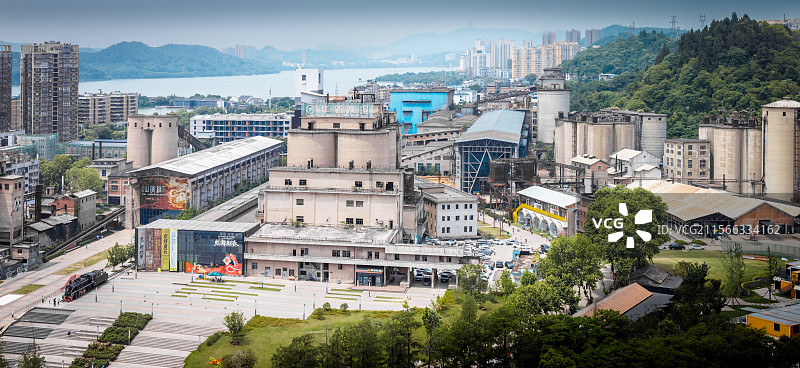 航拍黄石华新1907文化遗址公园文创园图片素材