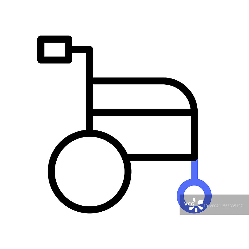 现代轮椅图标，背景为白色图片素材