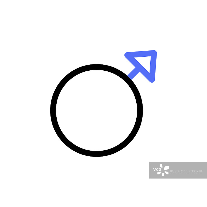 简单的男性符号图标，独立于白色背景图片素材