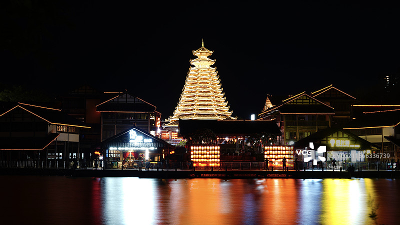 南宁相思小镇夜景图片素材