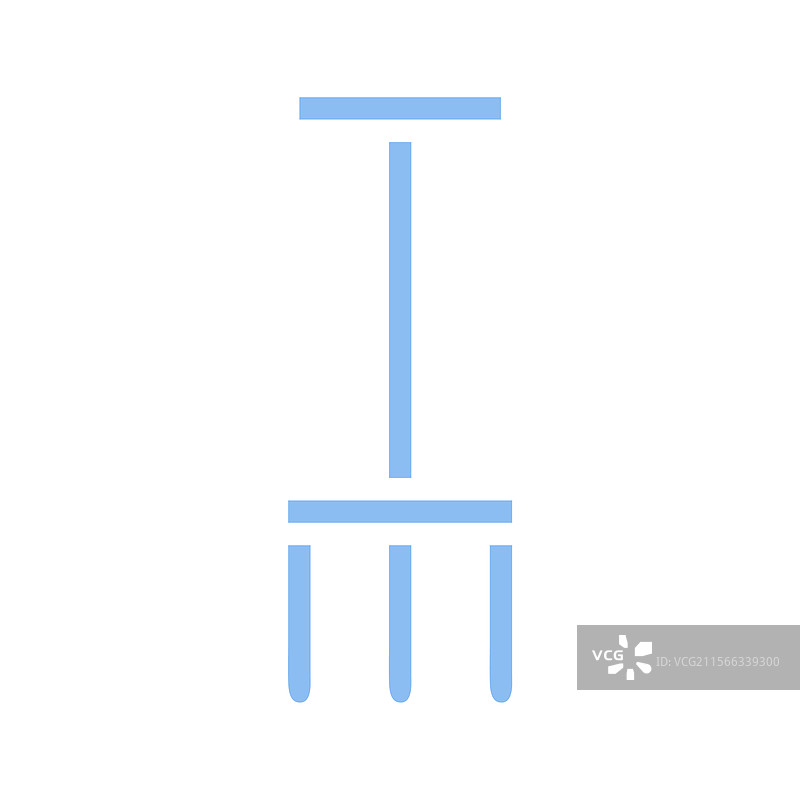 简约的三叉戟符号在干净的白色背景上图片素材