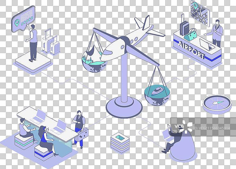 旅行假期等距概念轮廓图图片素材