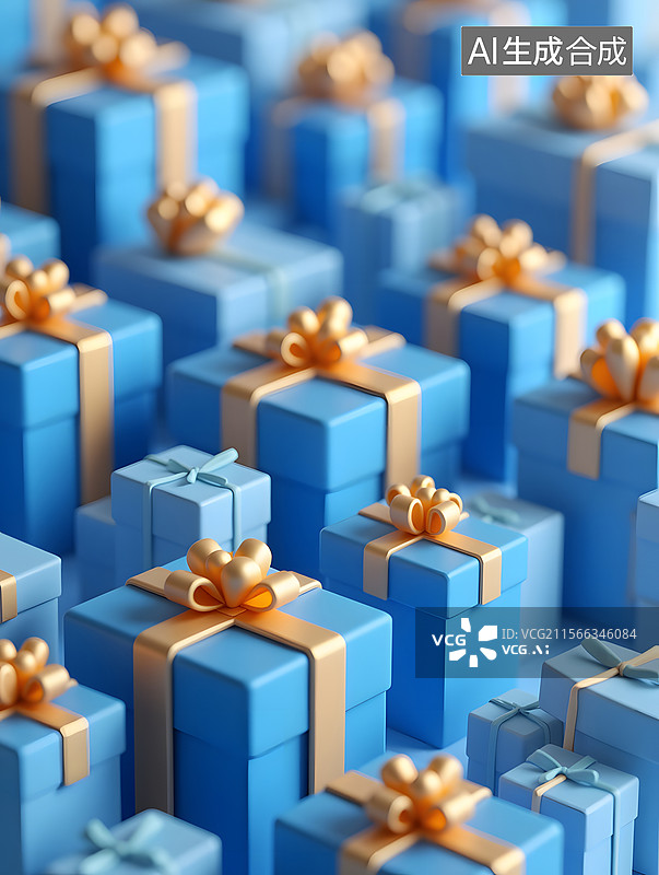 【AI数字艺术】节日庆典活动礼盒的3d渲染图片素材