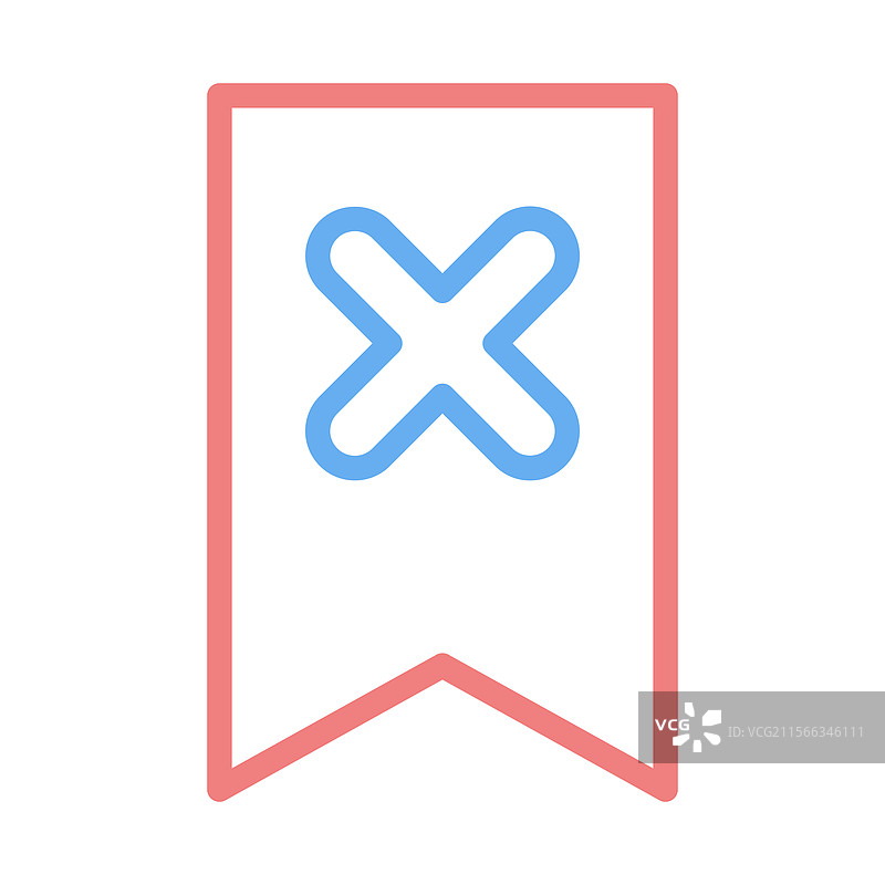 带有大胆色彩方案的标记项目移除图标图片素材