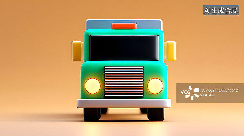 【AI数字艺术】3D卡车运输车辆三维渲染图片素材