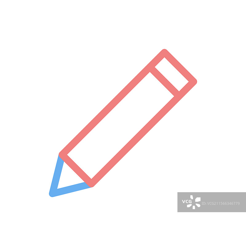 简单的铅笔图标在白色背景上图片素材