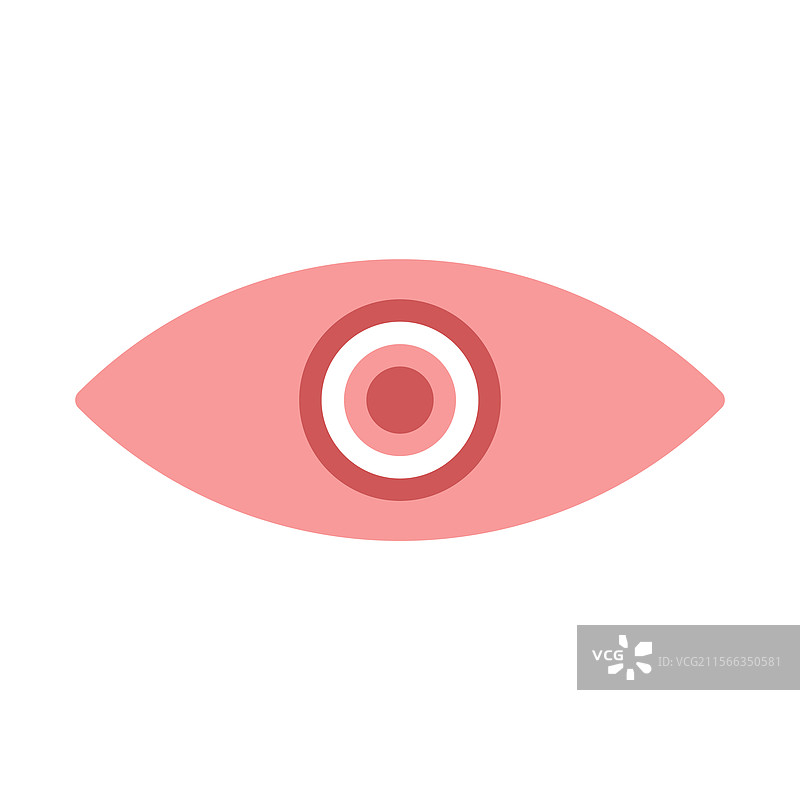 珊瑚色和白色的简单眼睛图标图片素材