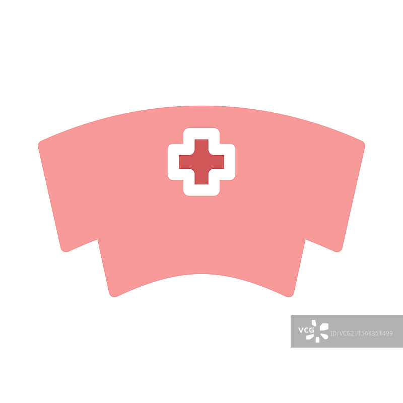粉色护士帽带有白色十字医疗标志图片素材