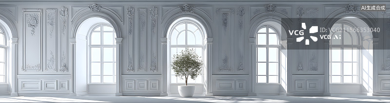 【AI数字艺术】优雅,中世纪房屋,室内设计,欧美图片素材