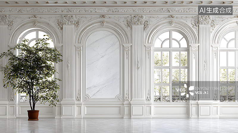 【AI数字艺术】优雅,中世纪房屋,室内设计,欧美图片素材