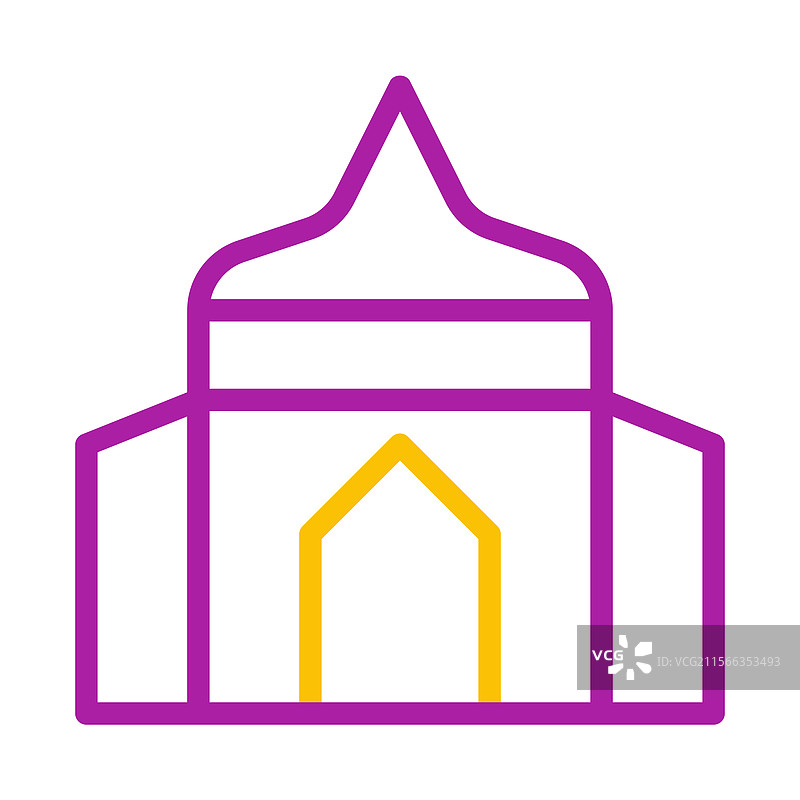 清真寺轮廓图标，伊斯兰礼拜场所符号图片素材