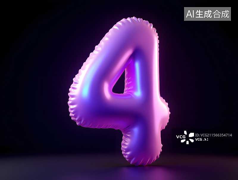 【AI数字艺术】3d渲染数字4的倒计时概念插画图片素材