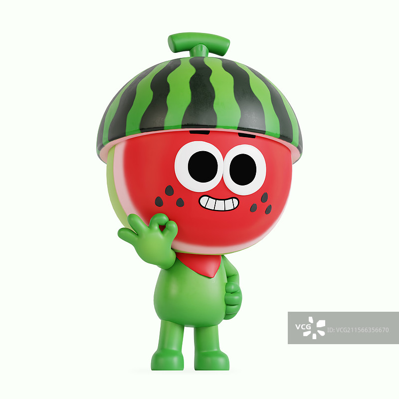 可爱的地方特色西瓜角色图片素材