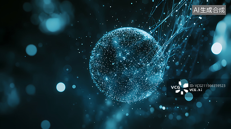 【AI数字艺术】数字地球全息投影图片素材