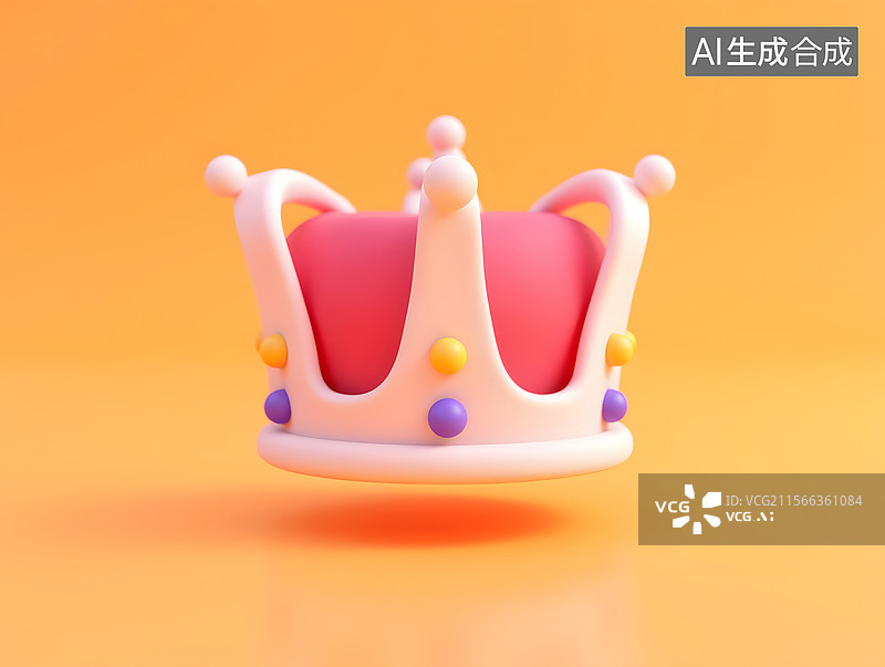 【AI数字艺术】皇冠贵族装饰的3D渲染图片素材