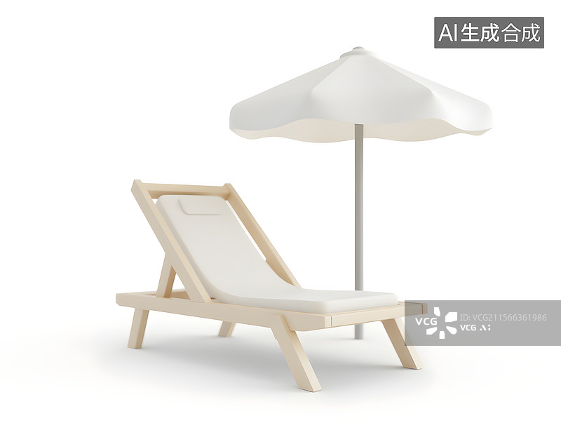 【AI数字艺术】卡通风格的沙滩椅3D渲染图片素材