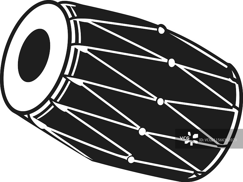 传统的多尔鼓黑色剪影图片素材