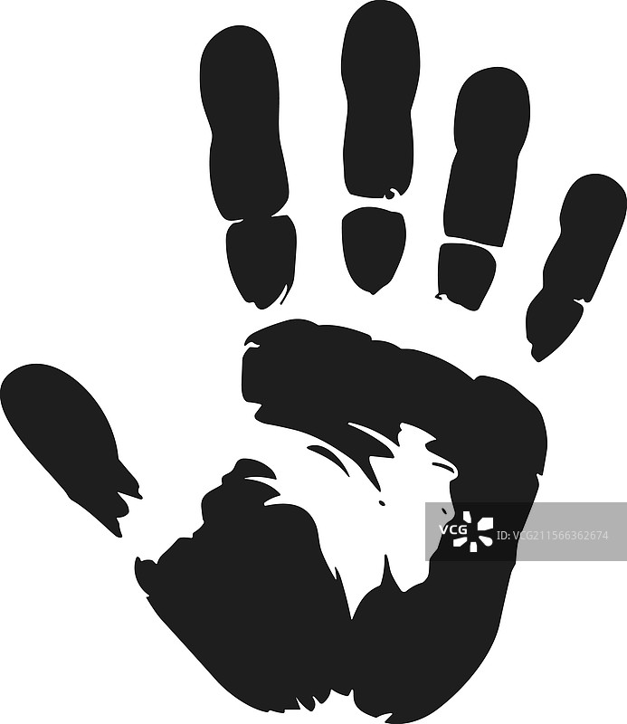 黑色手印轮廓图片素材