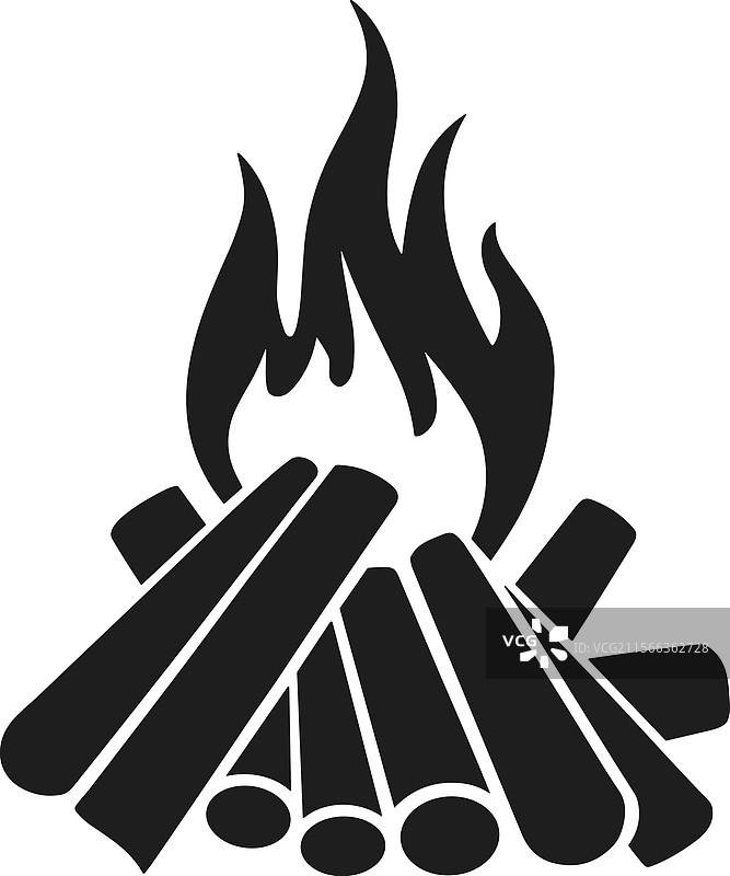 篝火木材剪影，霍利节庆祝活动图片素材