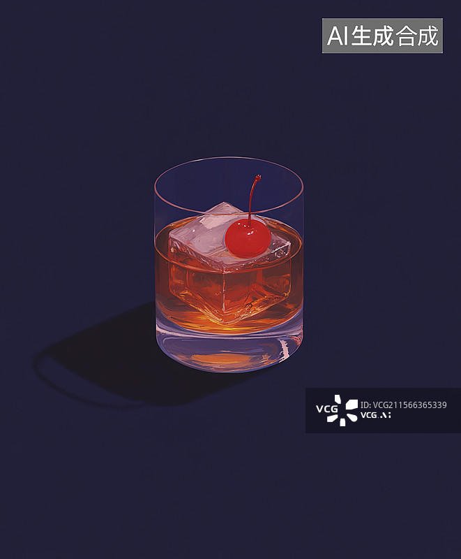 【AI数字艺术】复古色调的威士忌酒杯图片素材
