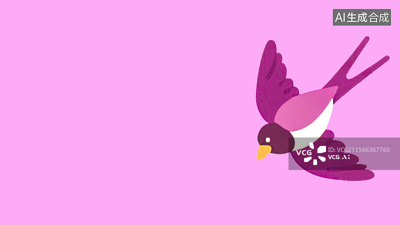 【AI数字艺术】2D卡通居右背景趣味扁平元素，喜鹊飞鸟卡通装饰画印花图案花边边框 七夕节中国传统节日设计素材手绘插画图片素材