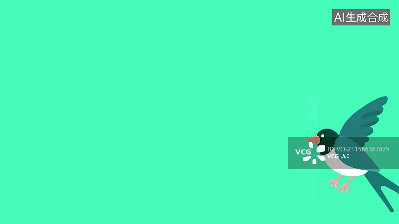 【AI数字艺术】2D卡通右下背景趣味扁平元素，喜鹊飞鸟卡通装饰画印花图案花边边框 七夕节中国传统节日设计素材手绘插画图片素材