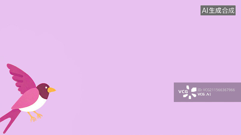 【AI数字艺术】2D卡通左下背景趣味扁平元素，喜鹊飞鸟卡通装饰画印花图案花边边框 七夕节中国传统节日设计素材手绘插画图片素材