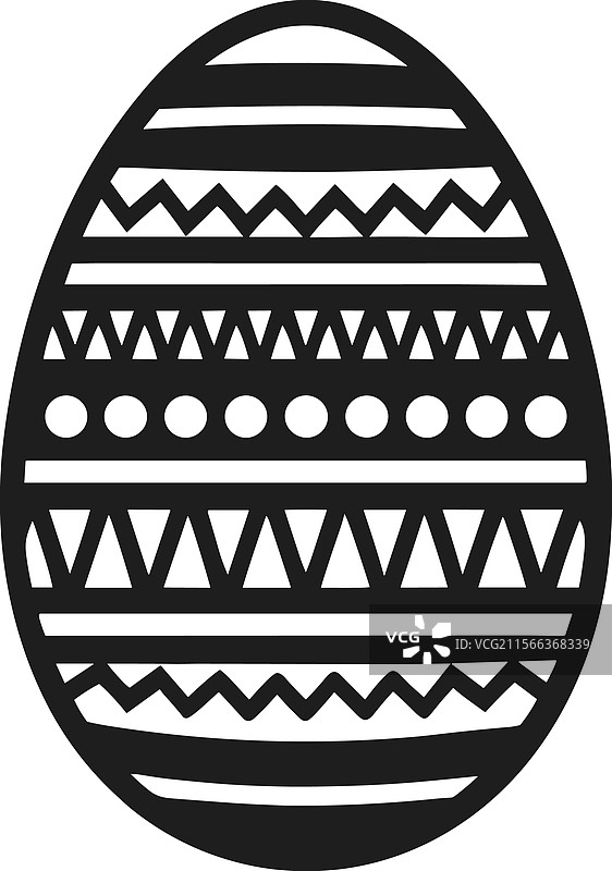黑色复活节彩蛋轮廓装饰几何图案图片素材