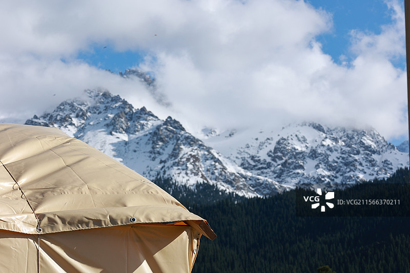 新疆天山脚下鹿角湾图片素材